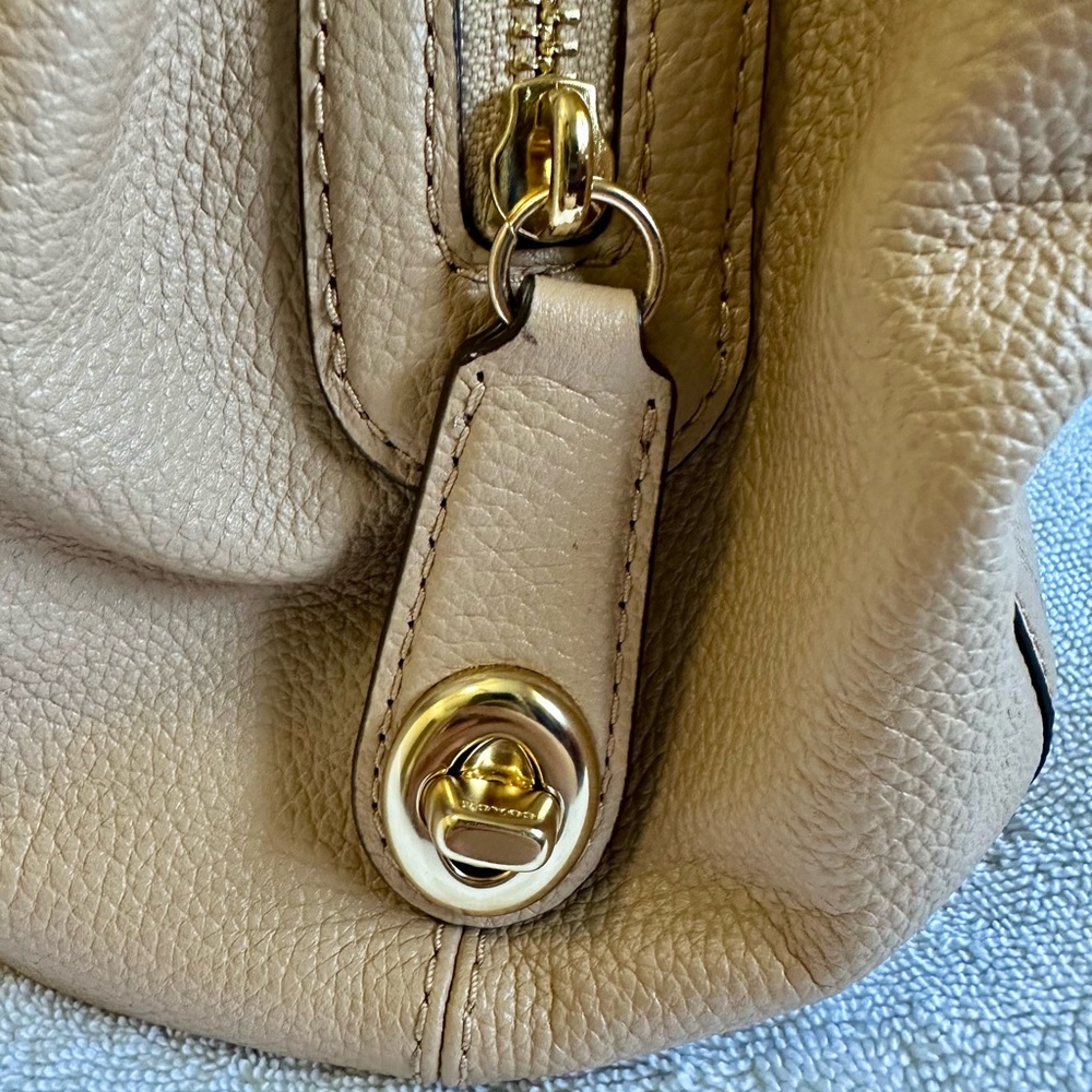 Coach Pebble Leather Eddie Shoulder Bag in Light Beechwood Color - Picture 6 of 14